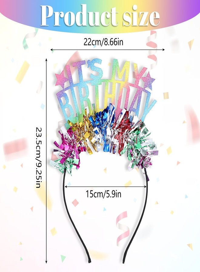 guduling Happy Birthday Headband Girls,Colorful Its My Birthday Headband,Birthdays Headbands for Girls,Sweet Happying Birthdays Tiara Accessories for Kids Toddlers Girl Women - Image 2